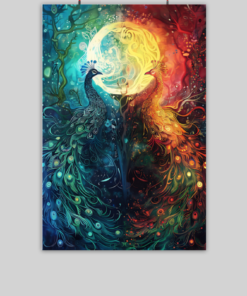 Celestial Peacocks: Yin and Yang Harmony Poster