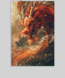 Fiery Guardian: Majestic Red Dragon Poster