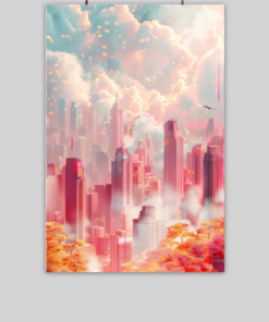 Dreamscape Metropolis: Fantasy Cityscape Poster