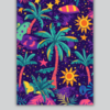 Palm tree abstract art poster