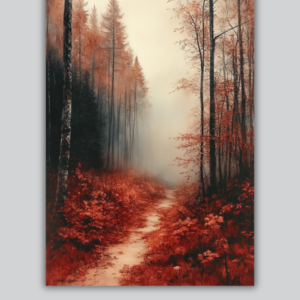 autumn road with trees poster